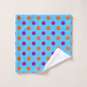 Motif à pois bleu violet orange (Gant de toilette)
