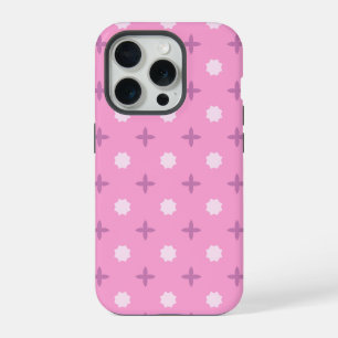 Motif à pois et pétales d'étoile rose