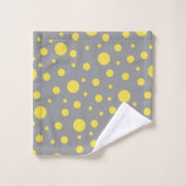 Motif à pois jaune gris (Gant de toilette)