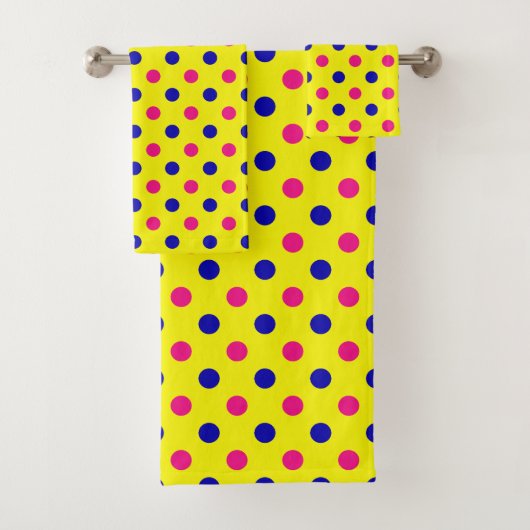 Motif à pois jaune rose bleu (En situation)