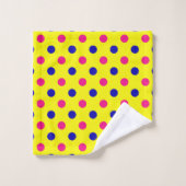 Motif à pois jaune rose bleu (Gant de toilette)