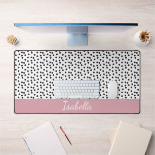 Motif à pois noir et blanc avec nom personnalisé