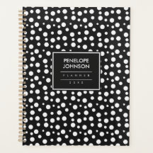 Motif à pois noir et blanc élégant