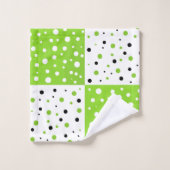 Motif à pois noir et blanc Lime (Gant de toilette)