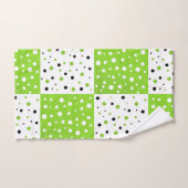 Motif à pois noir et blanc Lime (Serviette à main)