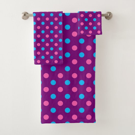 Motif à pois rose bleu violet (En situation)