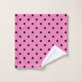 Motif à pois rose et noir (Gant de toilette)