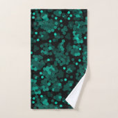 Motif à pois vert turquoise sur noir (Serviette à main)