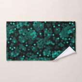 Motif à pois vert turquoise sur noir (Serviette à main)