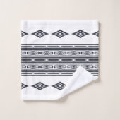 Motif à rayures aztèques gris et blanc (Gant de toilette)