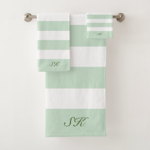 Motif à rayures blanches et vertes