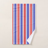 Motif à rayures blanches rouges bleues   (Serviette à main)