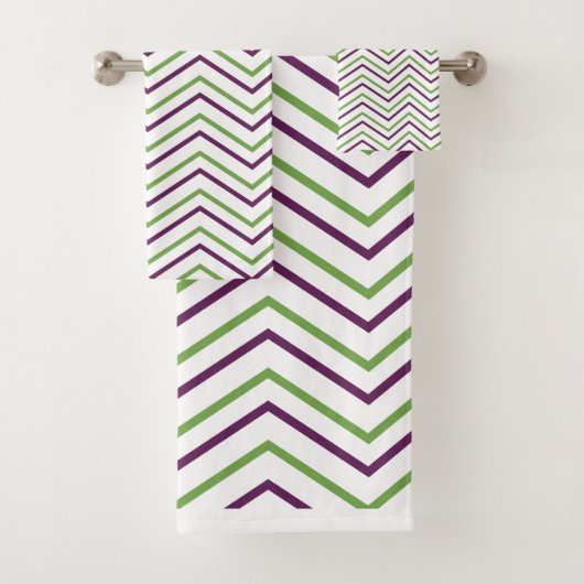 Motif à rayures chevron vert violet (En situation)