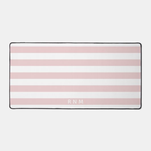 Motif à rayures classiques en rose pâle sur blanc (Recto)