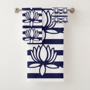 Motif à rayures florales de fleur de lotus