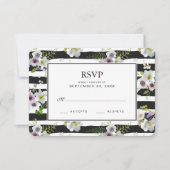 Motif à rayures florales peintes - Mariage RSVP (Devant)