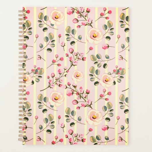 Motif à rayures florales rose pâle (Devant)