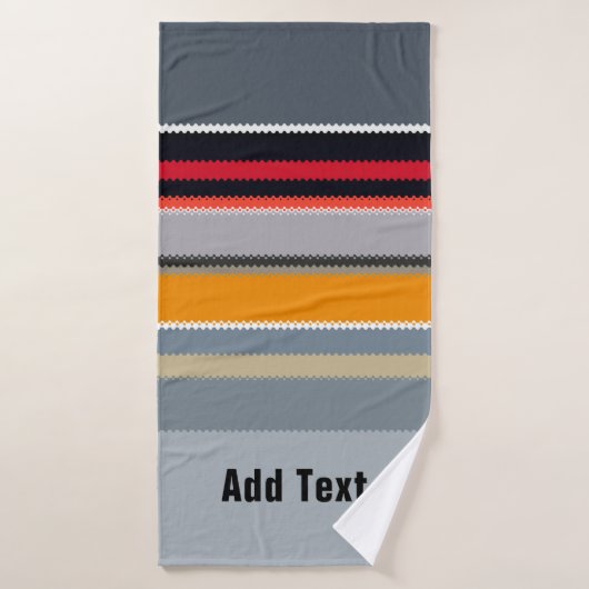 Motif à rayures multicolores bleu jaune rouge (Serviette de bain)