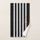 Motif à rayures noir et blanc (Serviette à main)