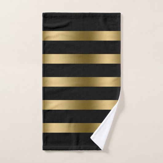 Motif à rayures noir et or (Serviette à main)