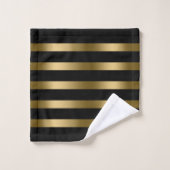 Motif à rayures noir et or (Gant de toilette)