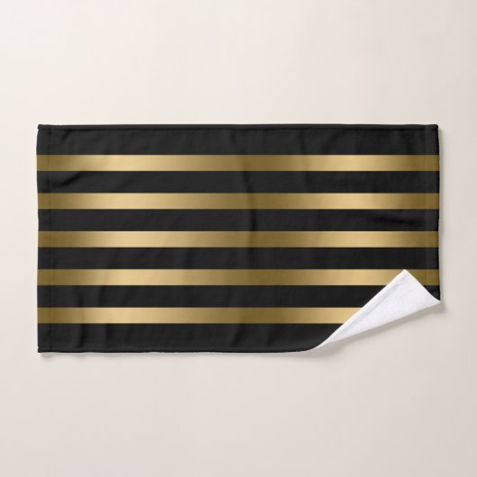 Motif à rayures noir et or (Serviette à main)
