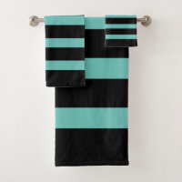 Motif à rayures noir et turquoise