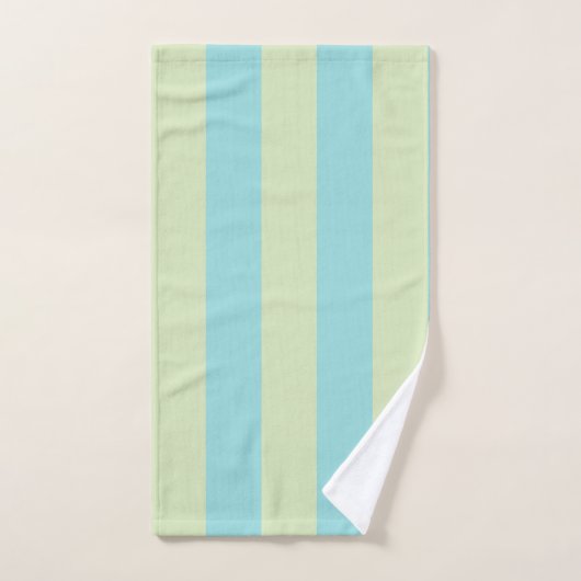 Motif à rayures pastel doux - Crème de citron vert (Serviette à main)