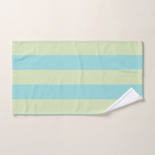 Motif à rayures pastel doux - Crème de citron vert (Serviette à main)