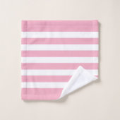 Motif à rayures rose et blanc (Gant de toilette)