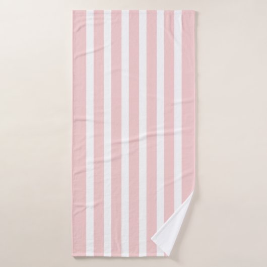 Motif à rayures rose et blanc (Serviette de bain)