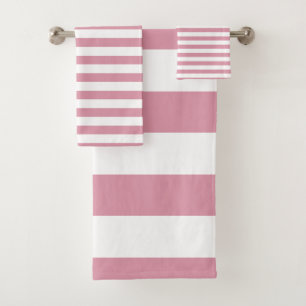 Motif à rayures rose et blanc de la mer moderne