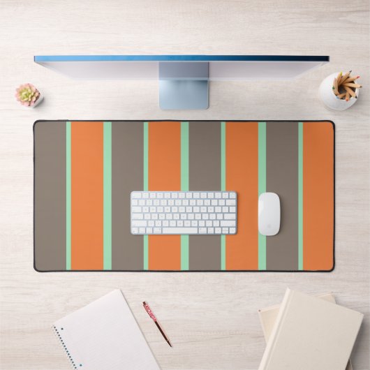 Motif à rayures vert, gris et orange (Bureau 1)