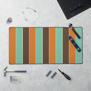 Motif à rayures vert, noir et orange