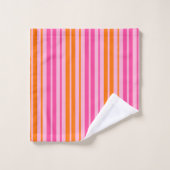 Motif à rayures verticales rose et orange (Gant de toilette)