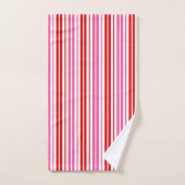 Motif à rayures verticales roses rouges blanches (Serviette à main)