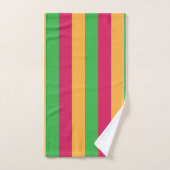Motif à rayures verticales vert rose orange (Serviette à main)