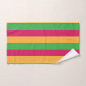 Motif à rayures verticales vert rose orange (Serviette à main)