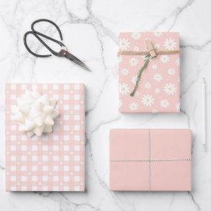 Motif à ressort rose clair et papier à enveloppeme