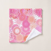 Motif à spirale fractale, nuances de rose et de co (Gant de toilette)