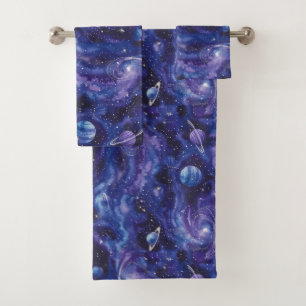 Motif à thème spatial avec étoiles et planètes