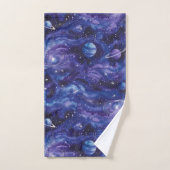 Motif à thème spatial avec étoiles et planètes (Serviette à main)