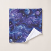 Motif à thème spatial avec étoiles et planètes (Gant de toilette)