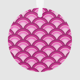 Motif à vagues Art déco - magenta et rose