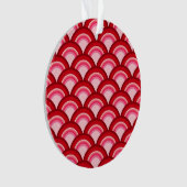 Motif à vagues Art déco - rouge et fuchsia (devant)