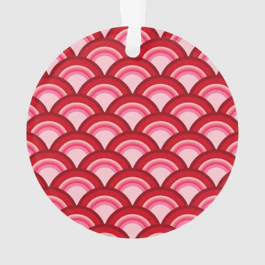 Motif à vagues Art déco - rouge et fuchsia (dos)