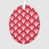 Motif à vagues Art déco - rouge et fuchsia (devant)