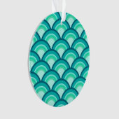 Motif à vagues Art déco - tons turquoise (devant)