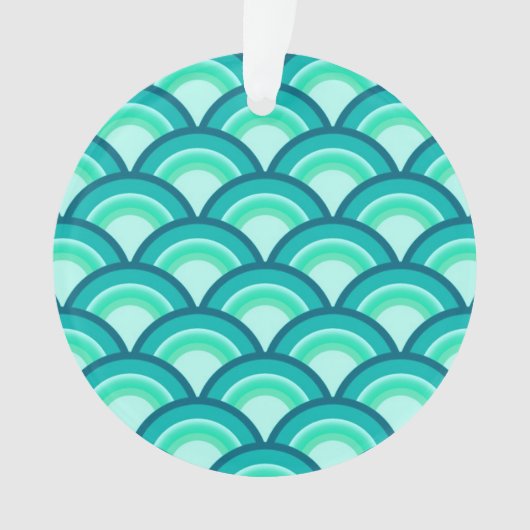 Motif à vagues Art déco - tons turquoise (devant)