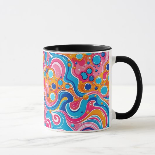 motif Abstrait 1194 en art fluide - Mug de café (Droite)